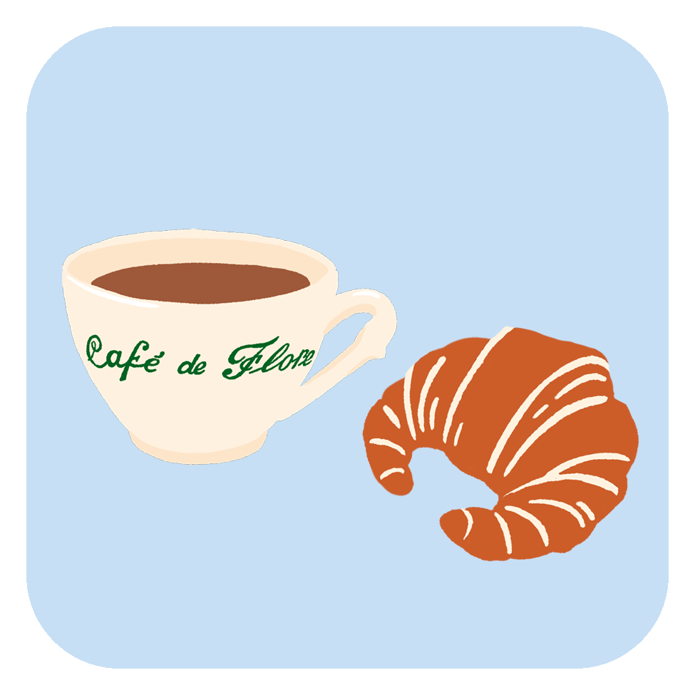 Parisian Breakfast Buddies Iron-On