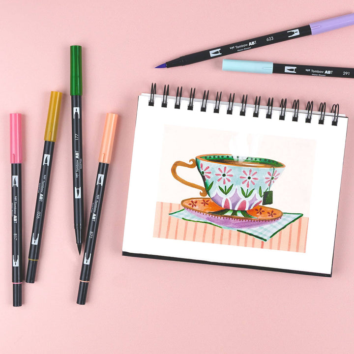 Dual Brush Pen Art Markers: Teatime 6-Pack