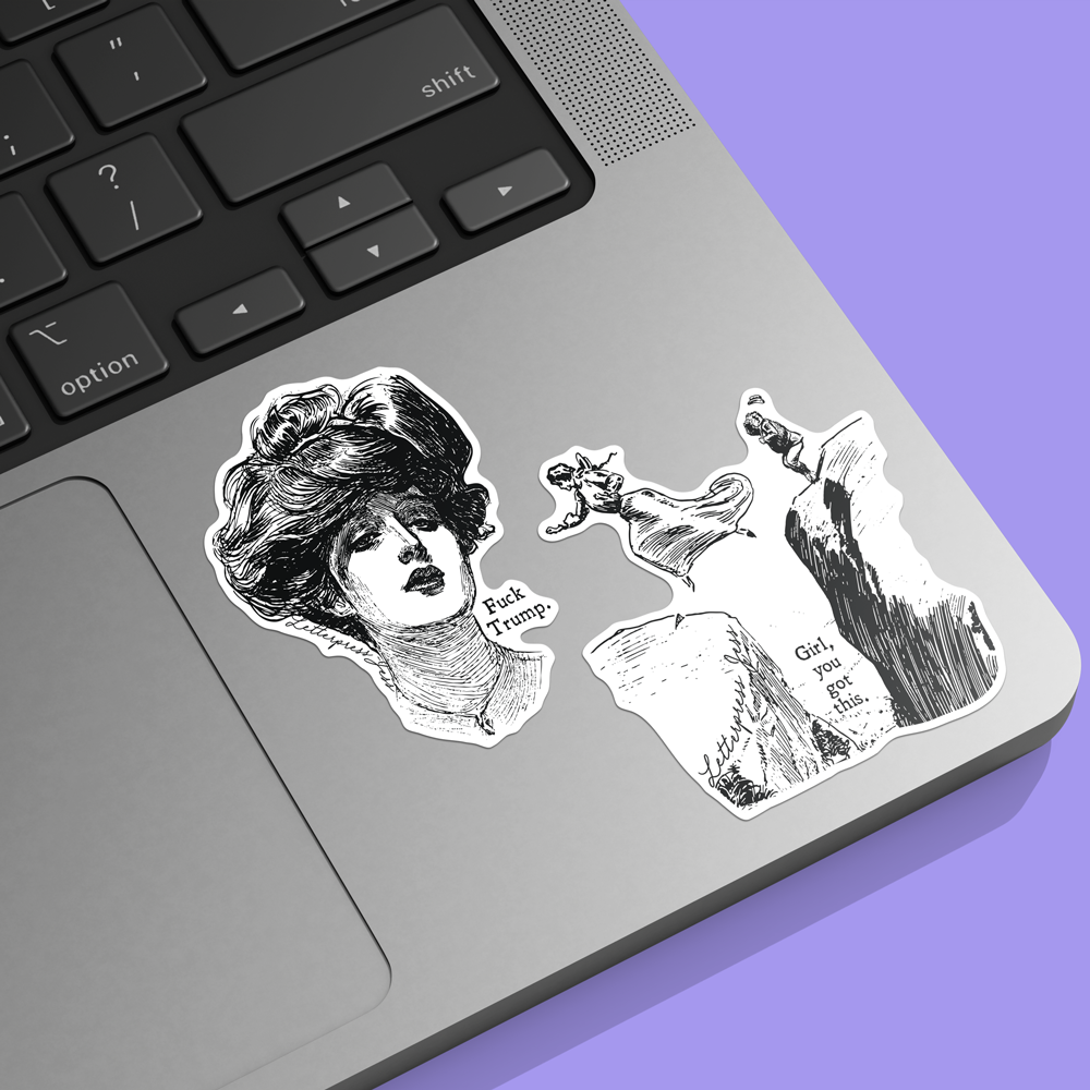 Gibson Girl Fuck Trump Sticker