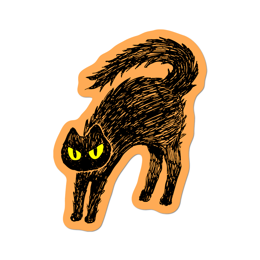 Spooky Cat by Apply - Die-Cut Sticker (Witch)