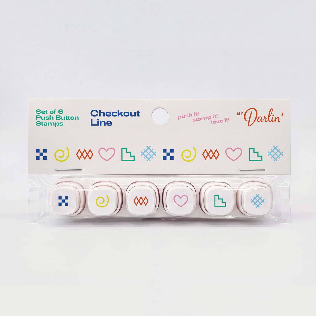 Checkout Line Push Button Stamps