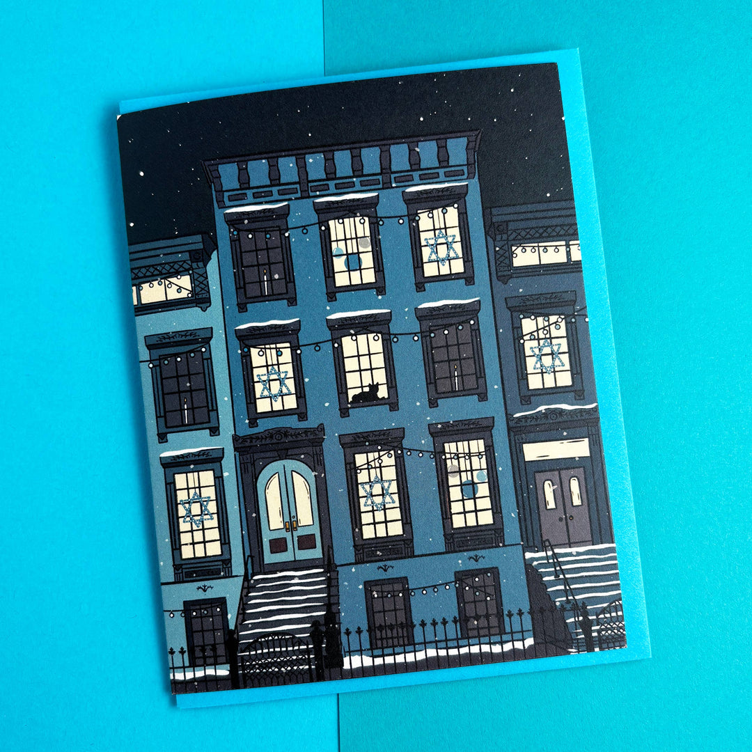 Hanukkah Brownstone Card: Single card
