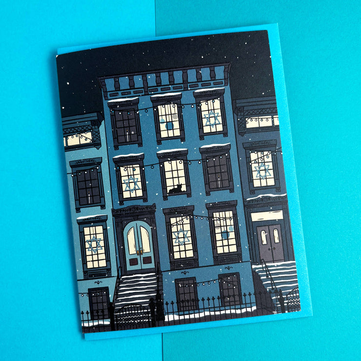 Hanukkah Brownstone Card: Single card