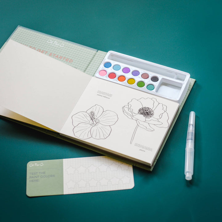 Watercolor Book and Paint Set - State Flowers