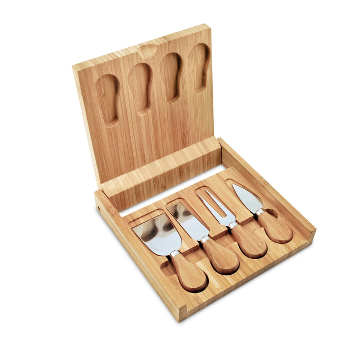 Formaggio 8 inch Bamboo Cheese Board and Tool Kit Set of 5