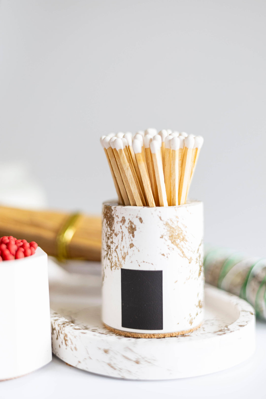 White Cylinder Striker 3 Piece Set w/ Palo Santo