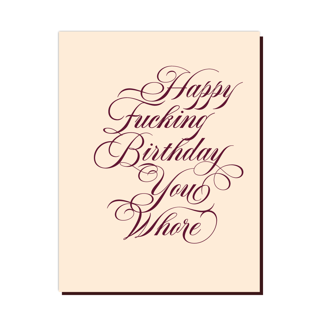 CREME BIRTHDAY WHORE! birthday card