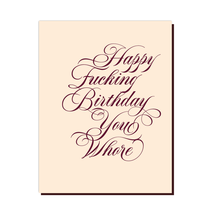 CREME BIRTHDAY WHORE! birthday card