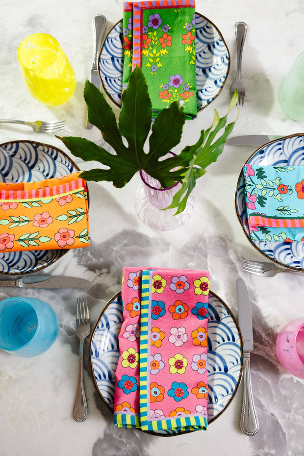 Spring Floral Napkins Mixed S/4
