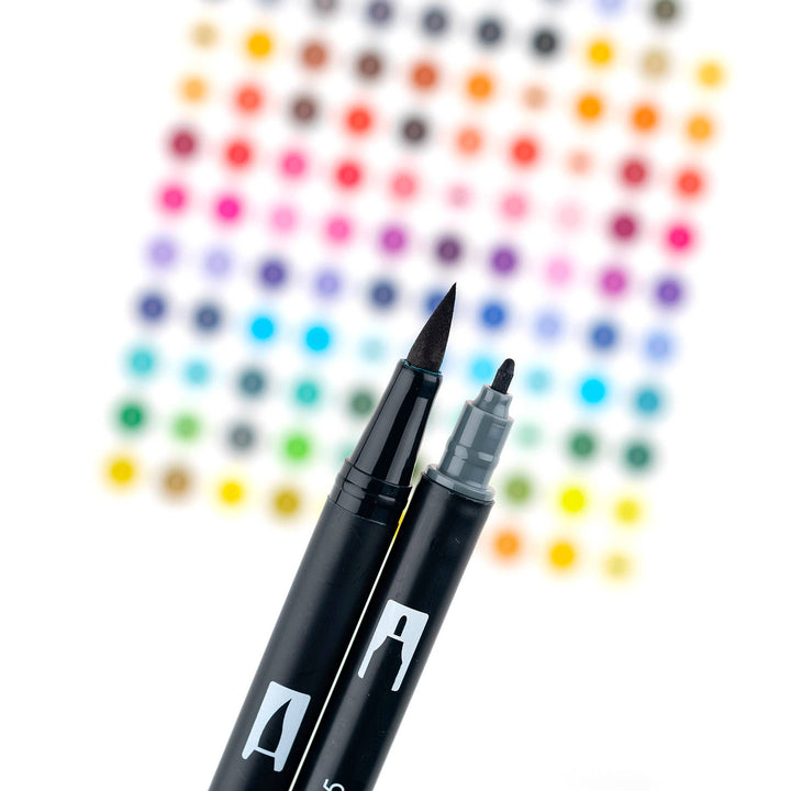 Dual Brush Pen Art Markers: Grayscale - 10-Pack