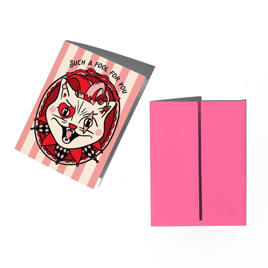 Cat Jester Love Card