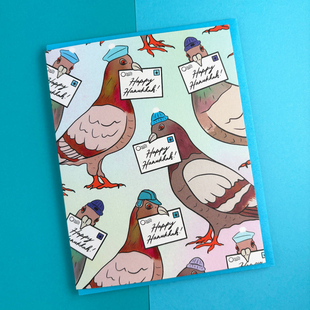 Pigeon Hanukkah Letters Card: Single card