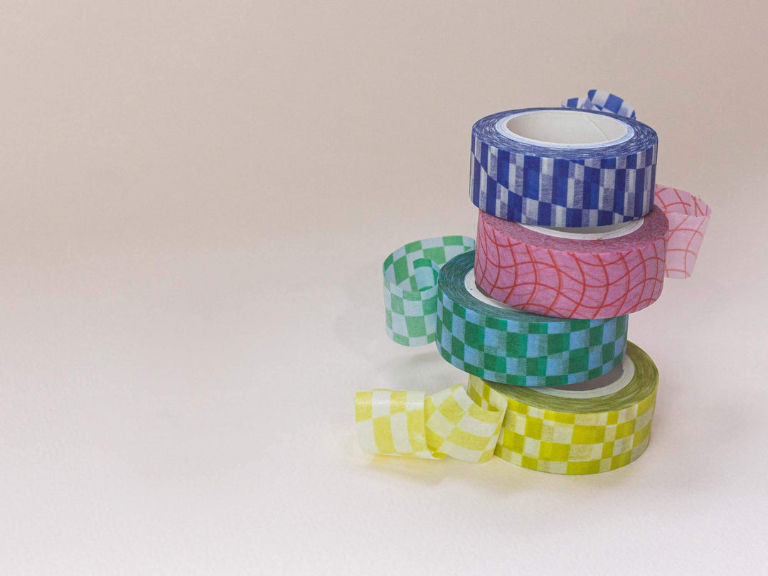 Space Time 15mm • Warped Checks Washi Tape