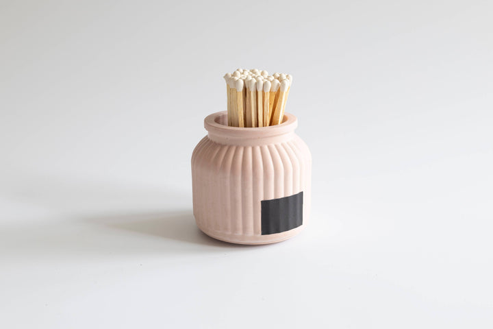 Apothecary Match Holder- Long Matches: Pink