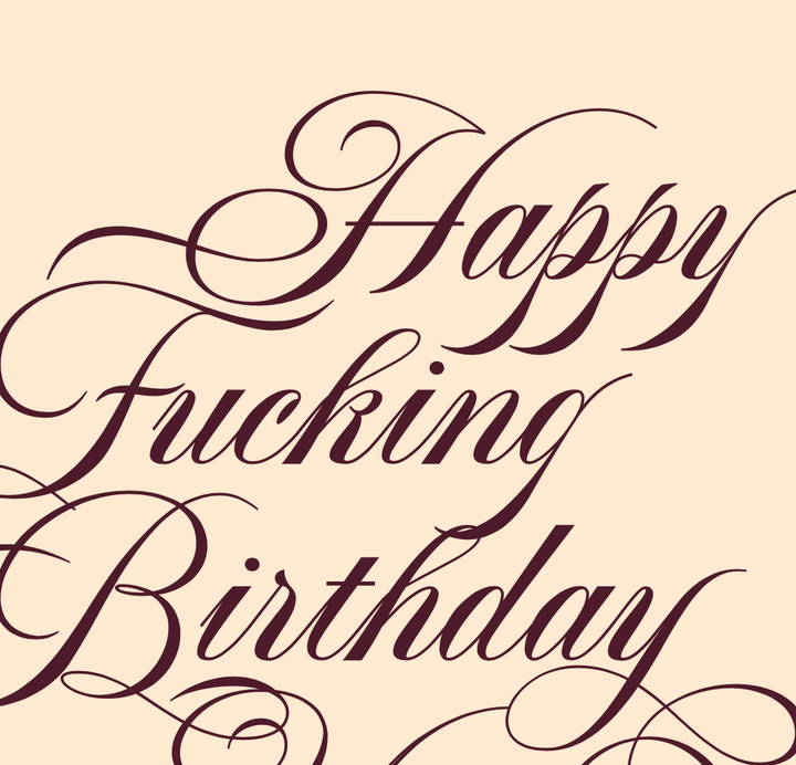 CREME BIRTHDAY WHORE! birthday card