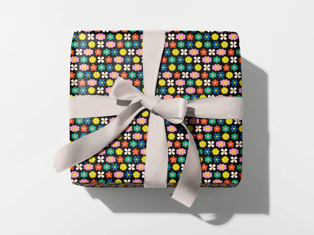 Garden Party People • Rainbow Retro Floral Gift Wrap