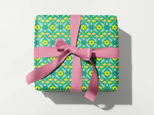 Scandi-dance Floral Gift Wrap Sheet Roll