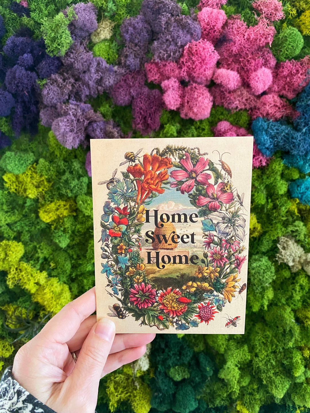 Home Sweet Home Cute Beehive Flowers Card - Love