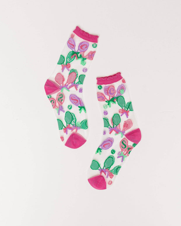 Tenniscore Ruffle Sheer Crew Sock