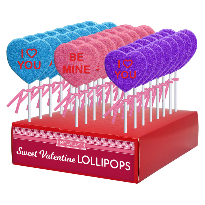 Melville Valentine Conversation Heart Lollipops,24ct Display