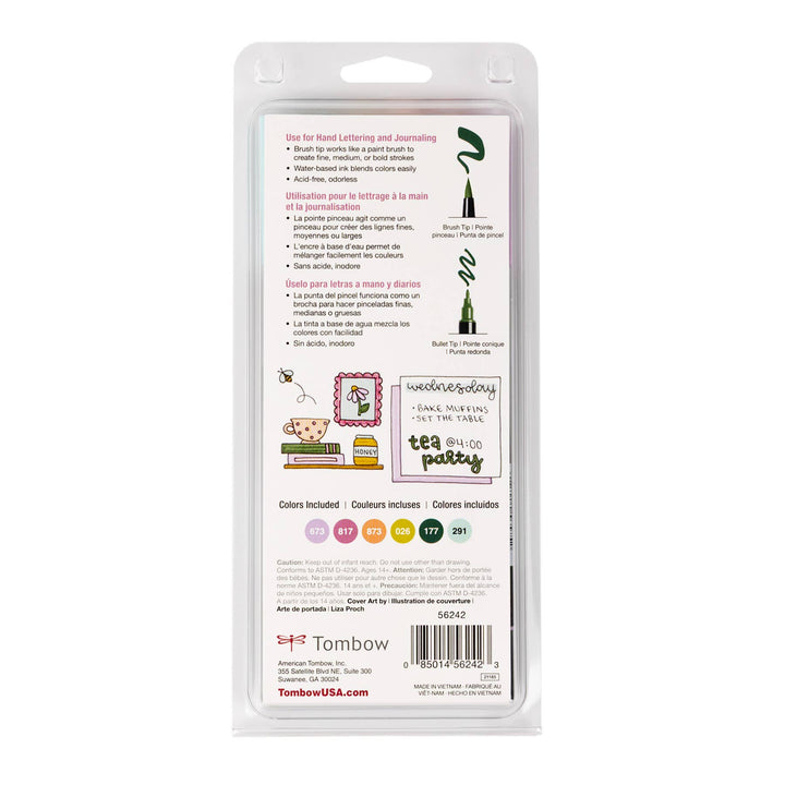 Dual Brush Pen Art Markers: Teatime 6-Pack