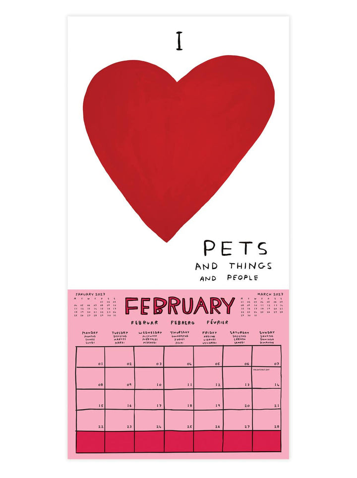 David Shrigley Official 2027 Wall Calendar