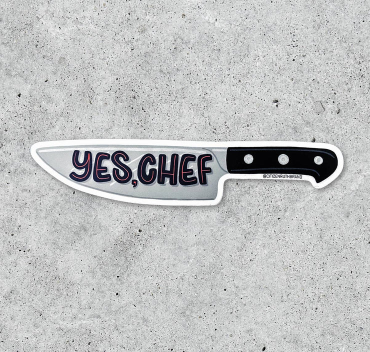 Yes Chef Knife vinyl sticker