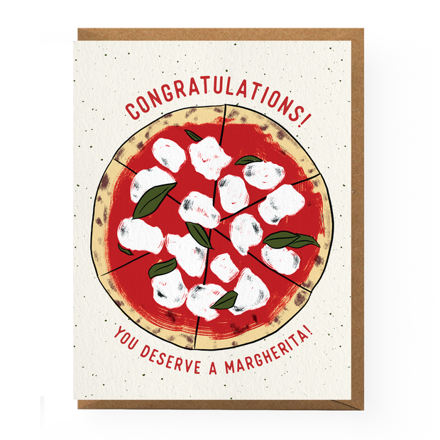 Margherita Pizza Congratulations Card