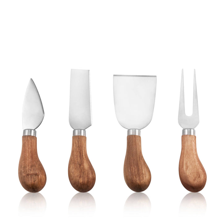 Grove Gourmet Cheese Tools with Acacia Wood Handles Set of 4