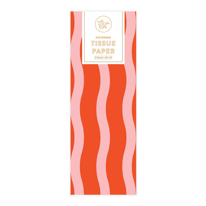 Tangy Red Fussy Stripe Tissue Paper