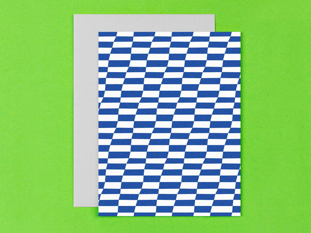 Space Time Checks Assorted Pattern Blank Greeting Card Set