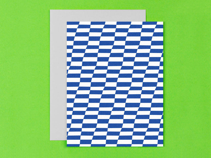 Space Time Checks Assorted Pattern Blank Greeting Card Set