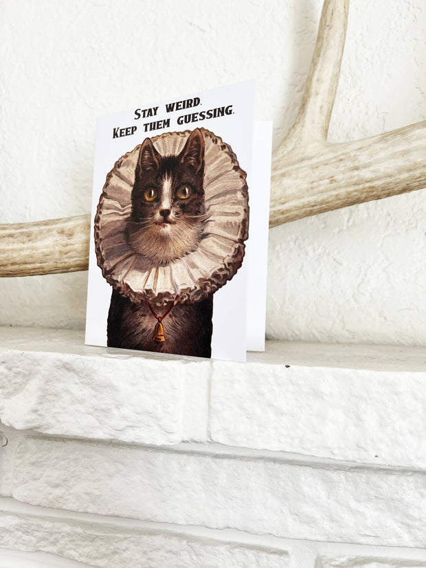 Stay Weird Funny Kitty Card - Birthday Friendship Everyday