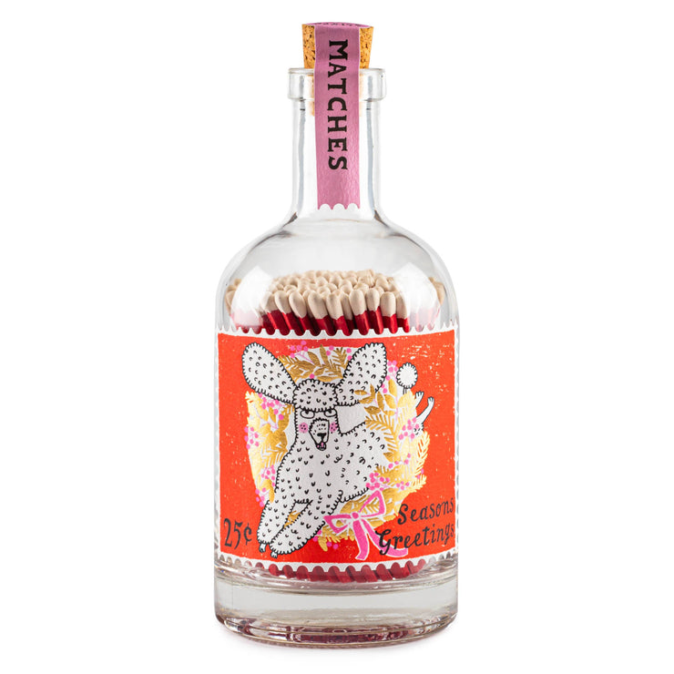 Poodle | Glass Bottle - Christmas Safety Matches 🎄