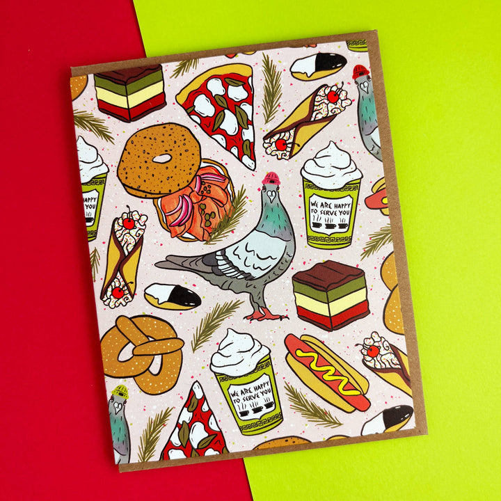 NYC Holiday Pattern Card: Single card