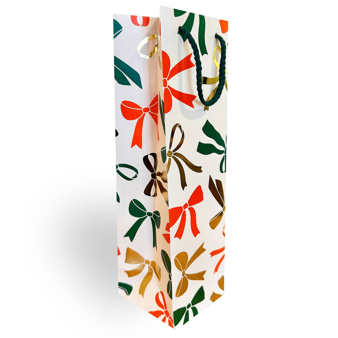 Holiday Ribbon Wine Gift Bag