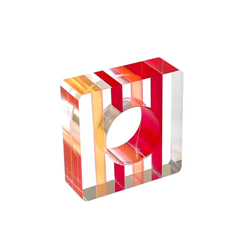 Napkin Rings - Set of 4: Blue-Green / Square