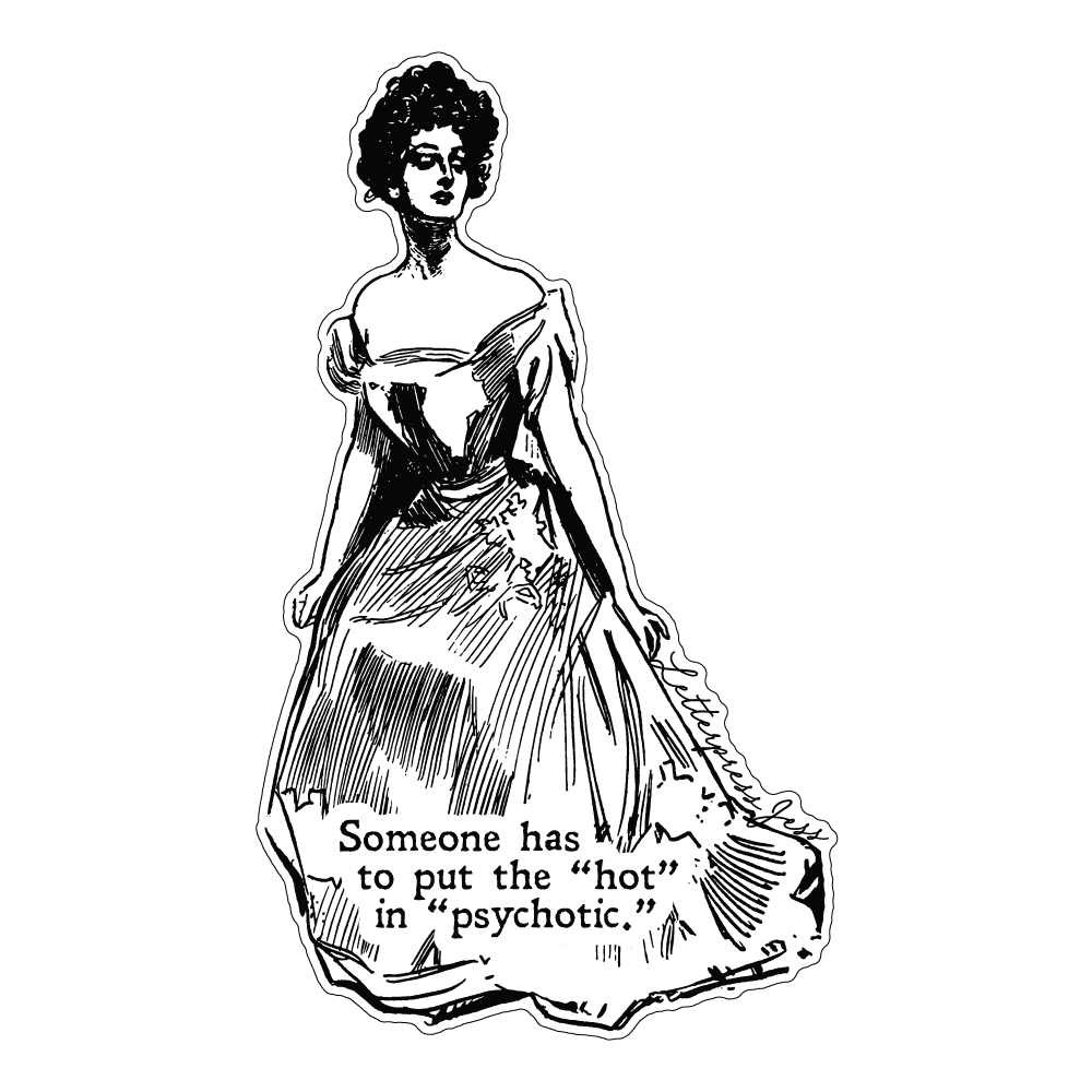 Gibson Girl Psychotic Sticker