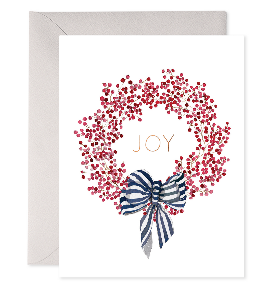 Red Berry Wreath | Joy Christmas Card