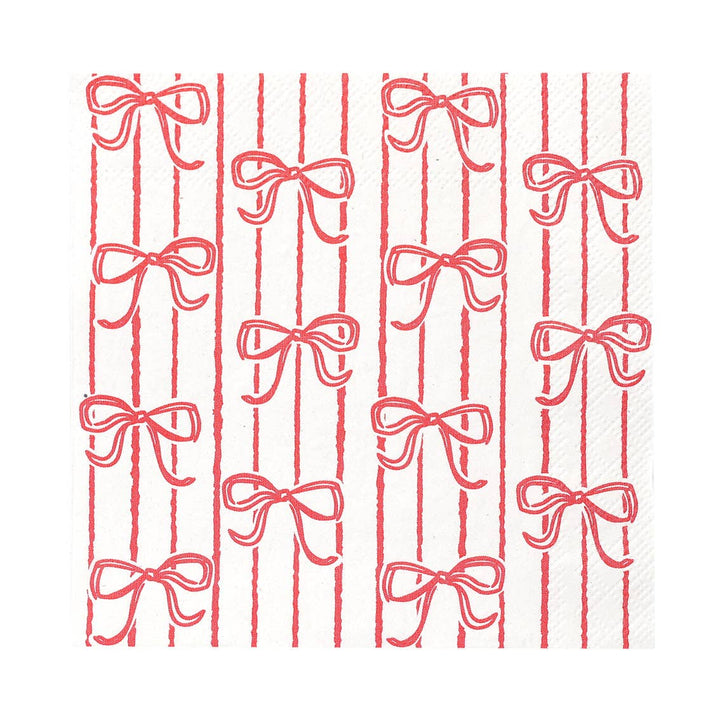 Bow Christmas Paper Napkins 20 Pack