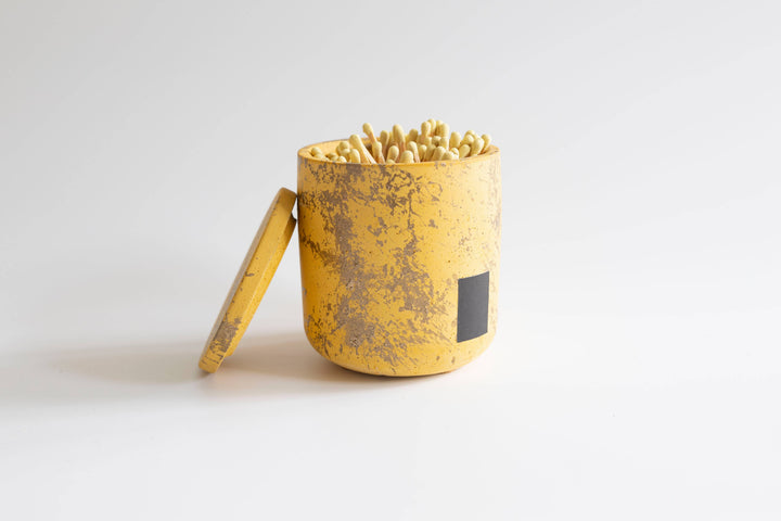 LTD Ed Yellow & Gold Two Piece Match Holder