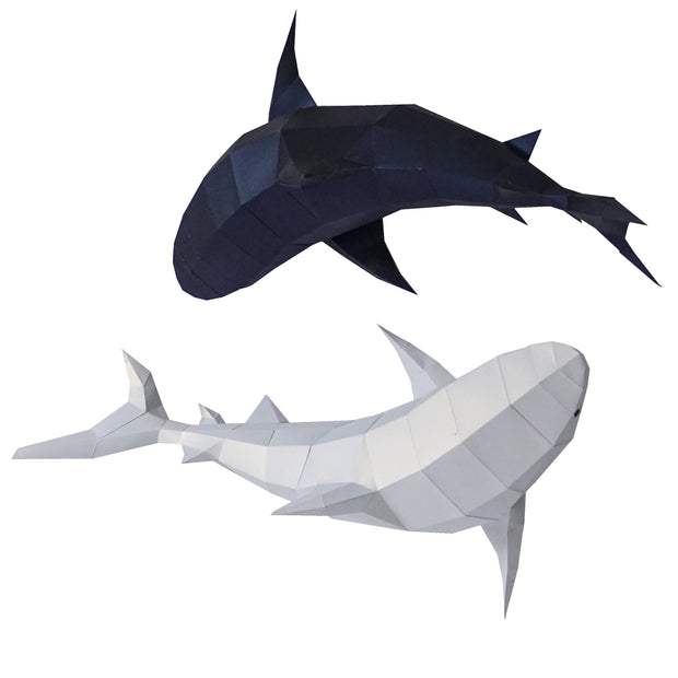 Tiger Sharks 3D PaperCraft Wall Art Origami Model