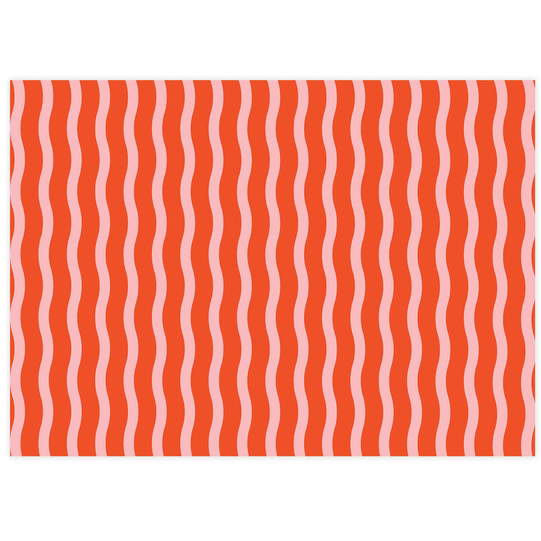 Tangy Red Fussy Stripe Tissue Paper