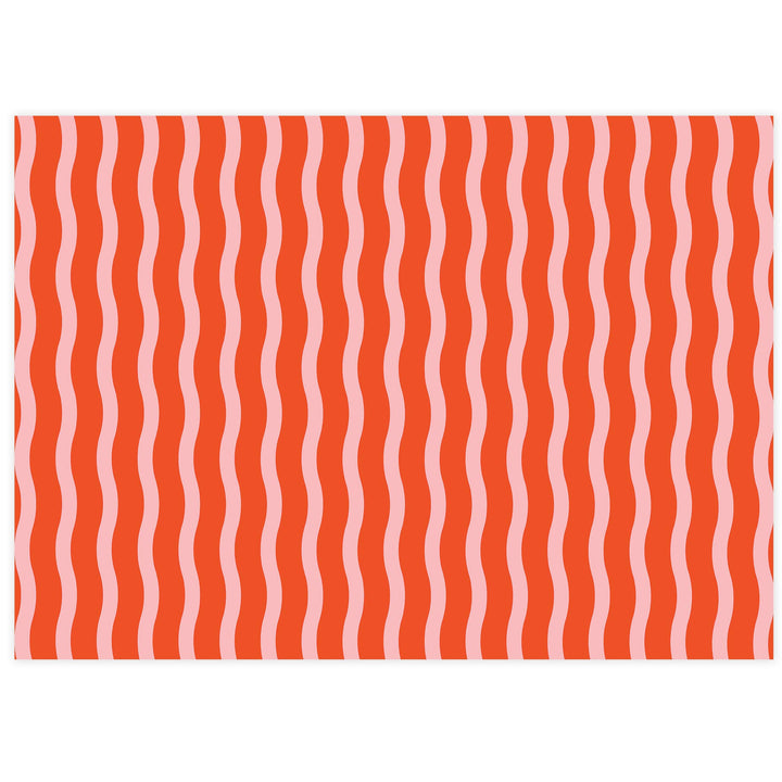 Tangy Red Fussy Stripe Tissue Paper