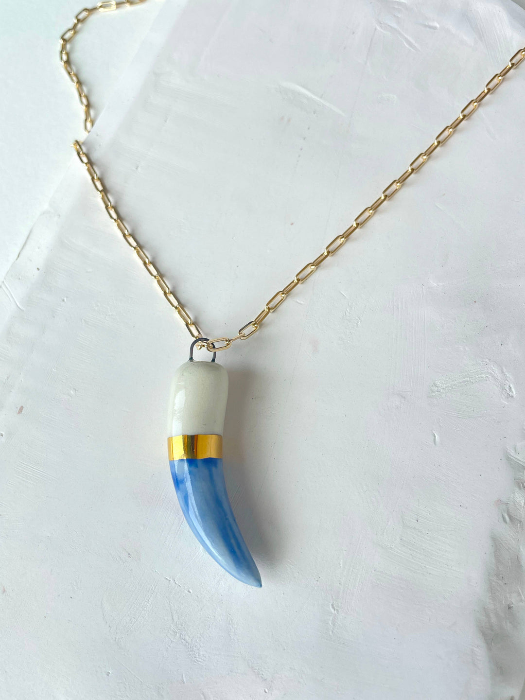Shark tooth necklace: Navy