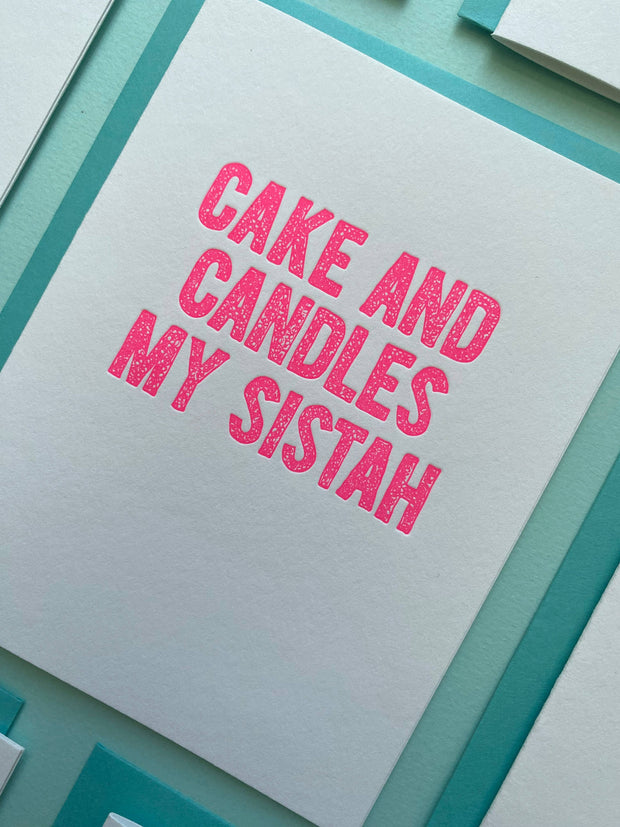 Cake and Candles my Sister - card for friend, soul sister