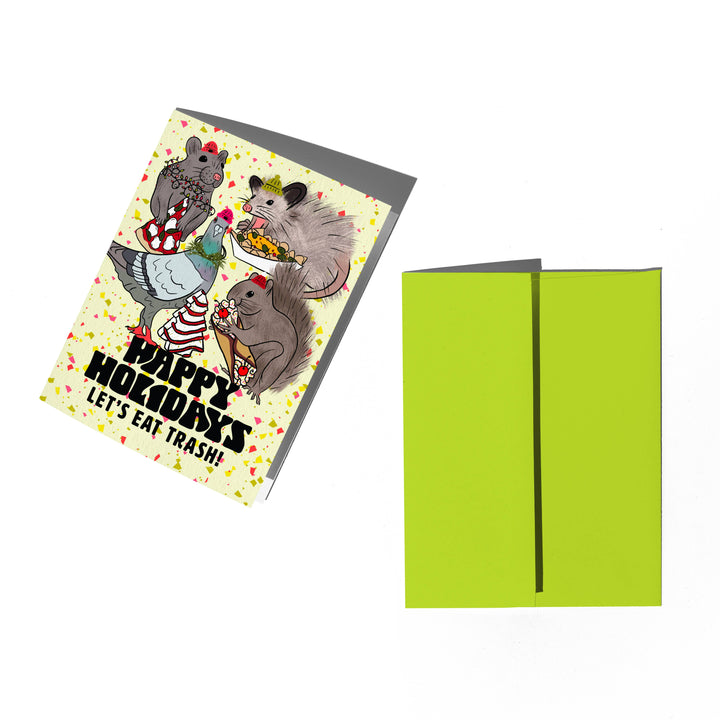 Trash Animals Holiday Card: Single card