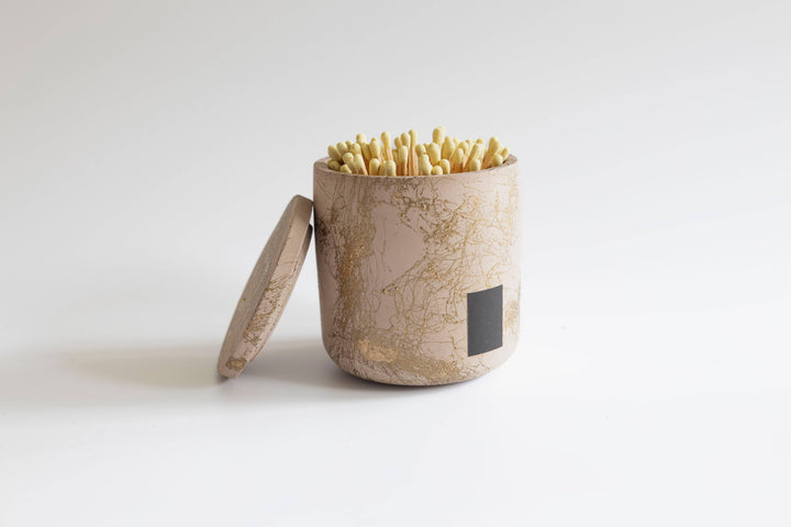 LTD Ed Brown & Gold Two Piece Match Holder