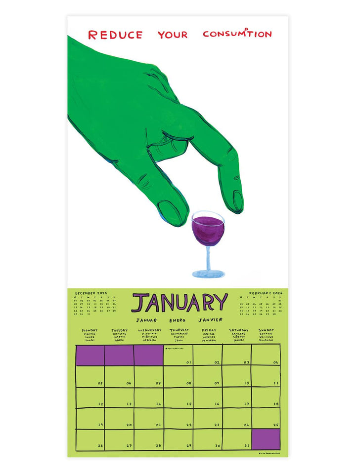 David Shrigley Official and Exclusive 2026 Wall Calendar