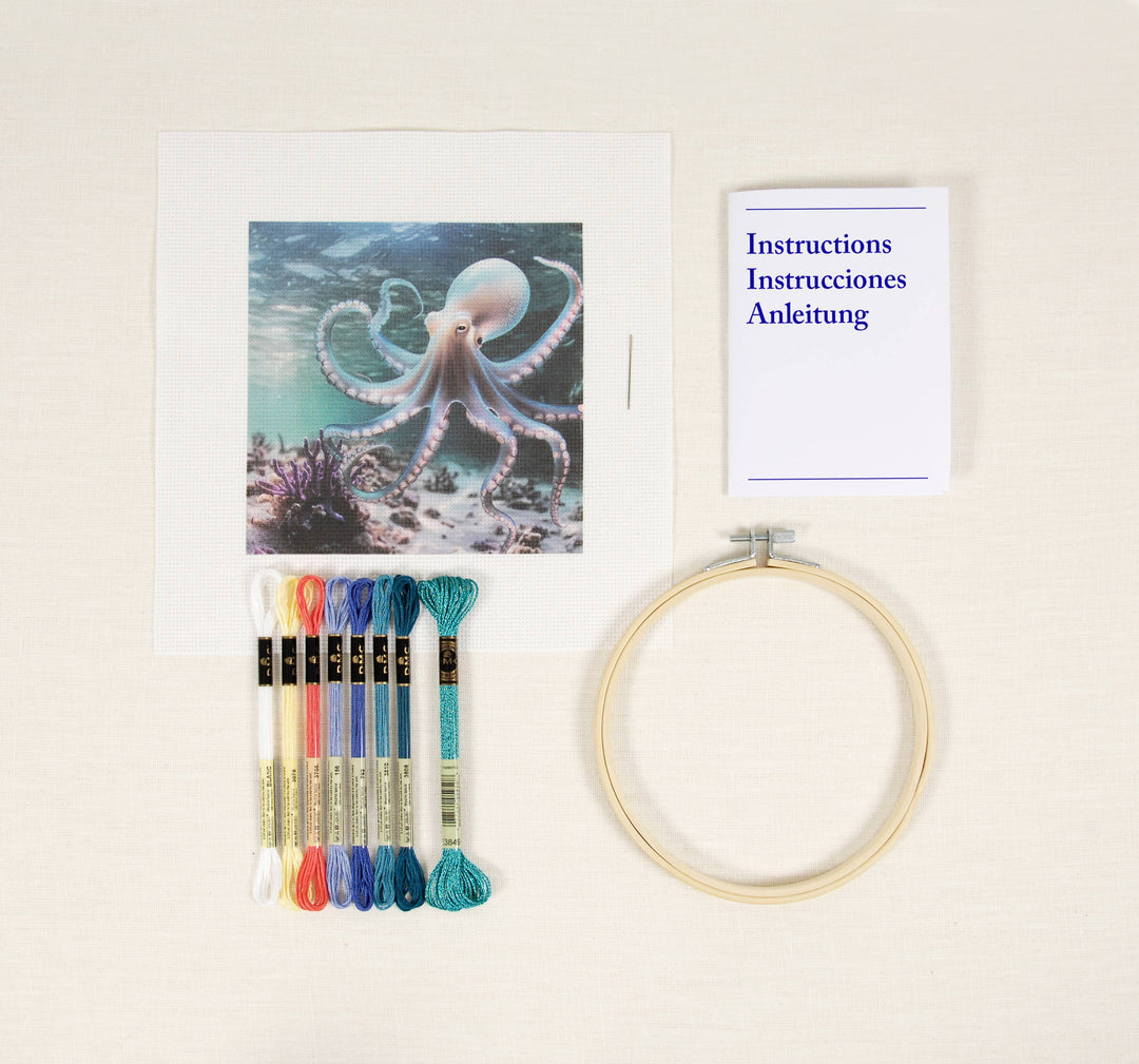 Octopus Cross Stitch Kit - DMC